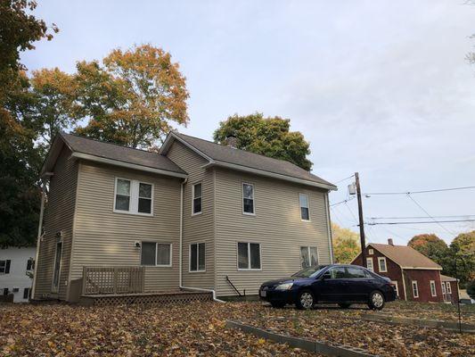 Gutter installation: 2 runs on this side of the house, one 5k gutter (left), one 6k gutter (right).