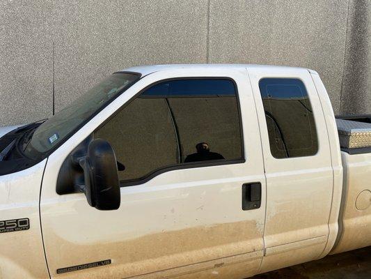 F250 20%on front doors 5% on back 3 windows