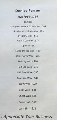 Price list