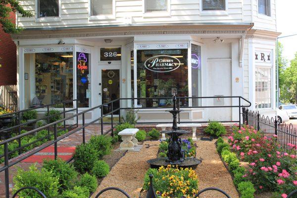 Beautiful garden area in front of the pharmacy