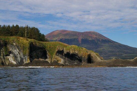 St. Lazaria Island with Mt. Edgecumbe looming.