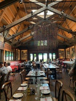 Rustic restaurant dining room