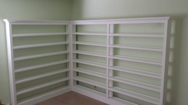 Custom DVD shelves.