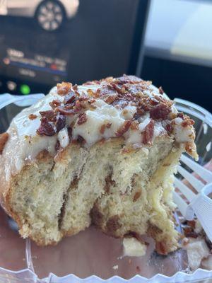 Maple bacon cinnamon roll