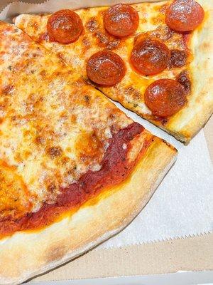 Plain Pizza Slice Pizza & Pepperoni Pizza