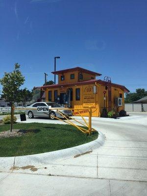 Cutest little drive through coffee shop- how could we not stop?!