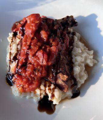 Airline Chicken over a bed of risotto