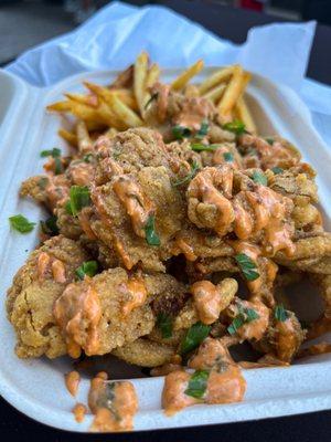 Oyster Mushrooms with Fries