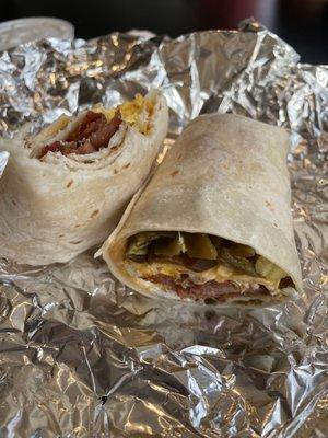 Bacon , egg, cheese & jalapeño in a wrap