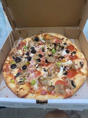 Awesome New York style pizza load it without anchovies