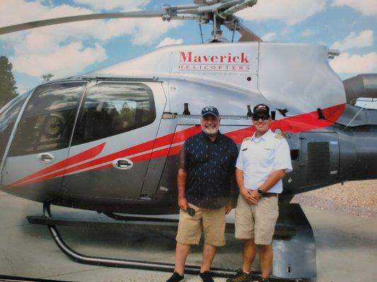 Me and some guy I allowed to pilot my helicopter!