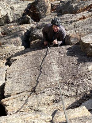 Cleaning gear following up for our last climb