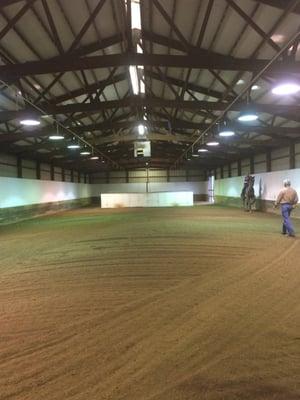 200' x 50' heated arena with controlled footing