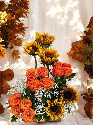 Fall colors flower arrangement in Harlingen TX