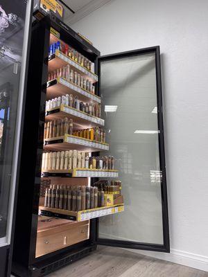 Cigar Humidor with over 50+ types of cigars each individually tubed for guaranteed freshness!