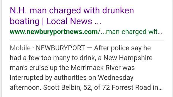 Wow, looks like their
 # 1 customer had a few too many drinks and weed on the 
 Merrimack River Aug 2017, bartenders pour too heavy there.