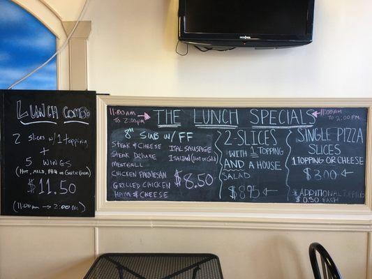 Lunch specials daily until 2 pm.