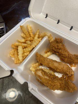 Three chicken finger meal