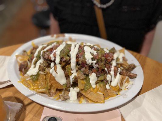 Chicken nachos!  Woot!