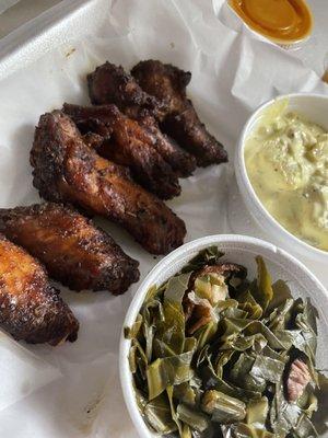 Grilled wings meal (w/ 2 sides and toast)