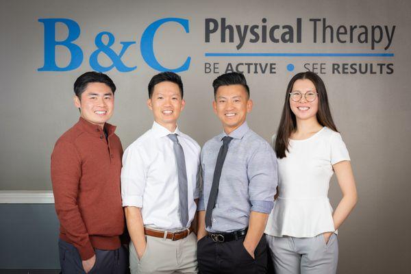 B&C Therapists (Left to Right)
Vincent Tieu, Boris Tong, Ching Ly, Tiffany So.