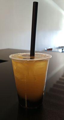 Mango fruit tea with boba