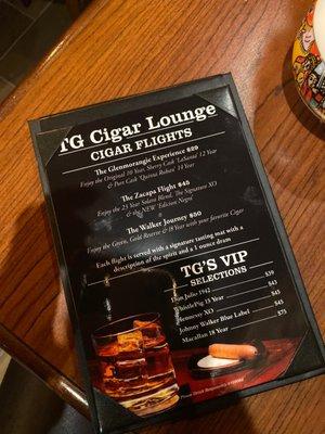 Cigar Menu!