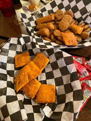 Fried Mozzarella Sticks, pickles and Ravioli. Absolutely delicious.