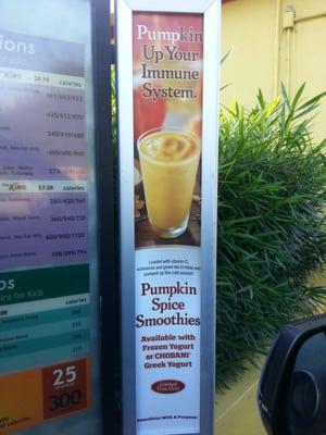 Trying a pumpkin spice smoothie...