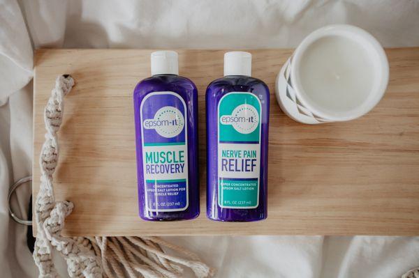 Epsom-it Muscle Recovery and Nerve Pain Relief are two of our FAVORITE products at The Middle!