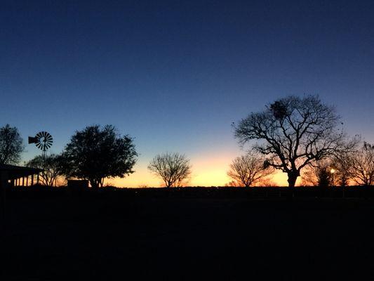 Leaving golf course on a beautiful day