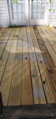 A deck I repaired,  and sealed with water treatment.