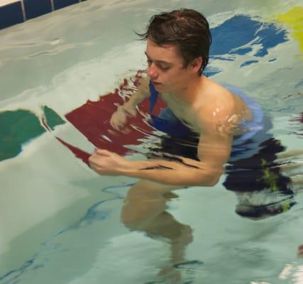 Deep Water Running in our Swimex Aquatic Therapy Pool