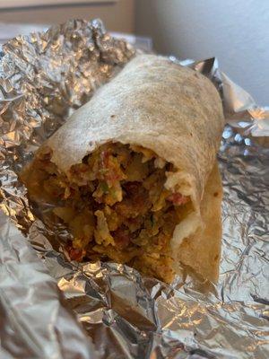 Bacon breakfast burrito