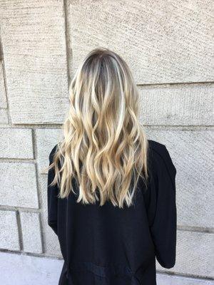 blonde babylights + balayage = foilayage