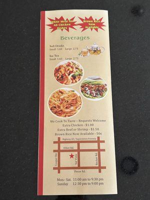 Menu back