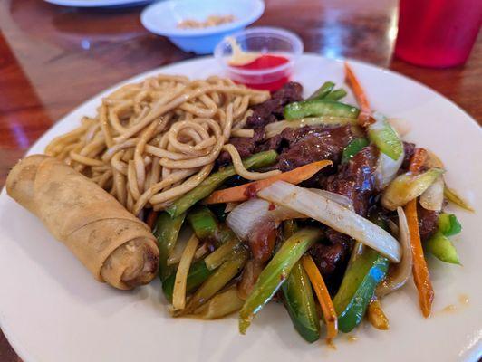 Szechuan beef with noodles