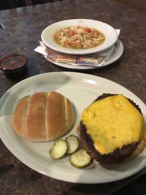 Cheeseburger + Soup w/ crackers