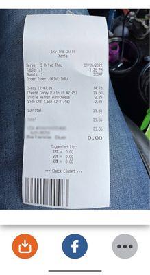 Receipt pricey!