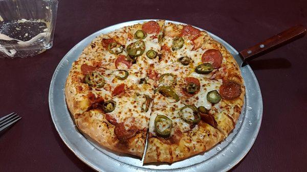 pepperoni and jalapeno 12 inches of greatness.