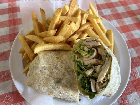 Chicken Caesar Wrap - bland chicken and dressing. A miss