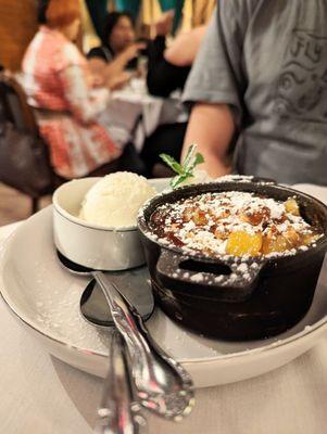 Mango dessert with pigs milk ice cream.