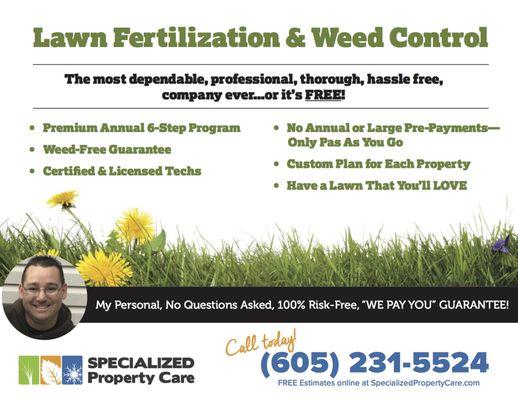 Best Lawn Fertilization & Weed Control in Sioux Falls. Call (605) 231-5524