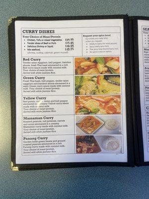 Menu - Curry Dishes