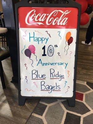 Happy 10th Anniversary to Blue Ridge Bagels 2022