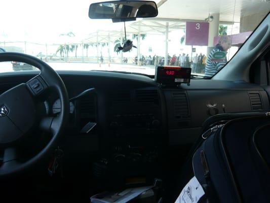 Metered fare for our ride on January 22, 2012, at approximately 11:24 AM. Lacks license display