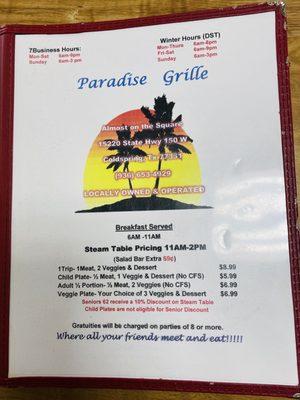 Menu Cover