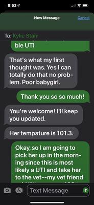 Texts from owner