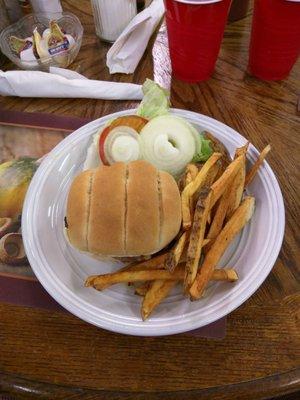 Rock burger and fries!