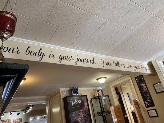 I love this ... " Your body is your journal ... your tattoos are your story"...